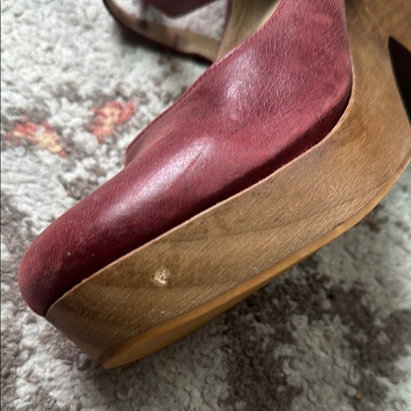 Free People Burgundy Platform Mary Jane Clogs - EU 39 - Picture 8 of 11